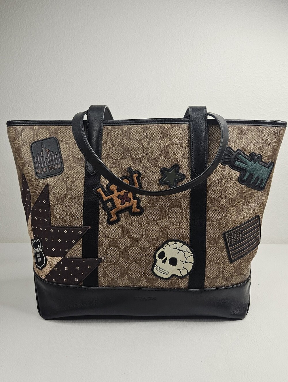 Coach Keith Harring City Tote Signature Monogram NYC Patches  Leather West Tote
